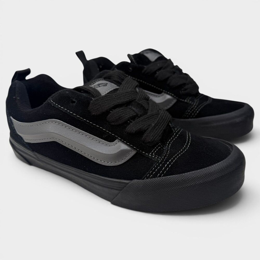 Vans Knu Skool Black Grey Suede Chunky Skate Shoes Juniors Size 4.0 NWOT